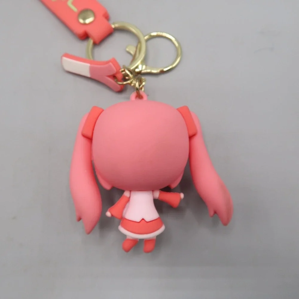Pink Hatsune Miku figure Keychain Bag Clip Anime